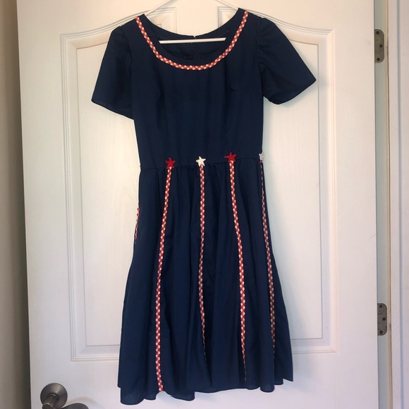 HANDMADE Vintage Red, White, and Blue Dress!! - Picture 3 of 3